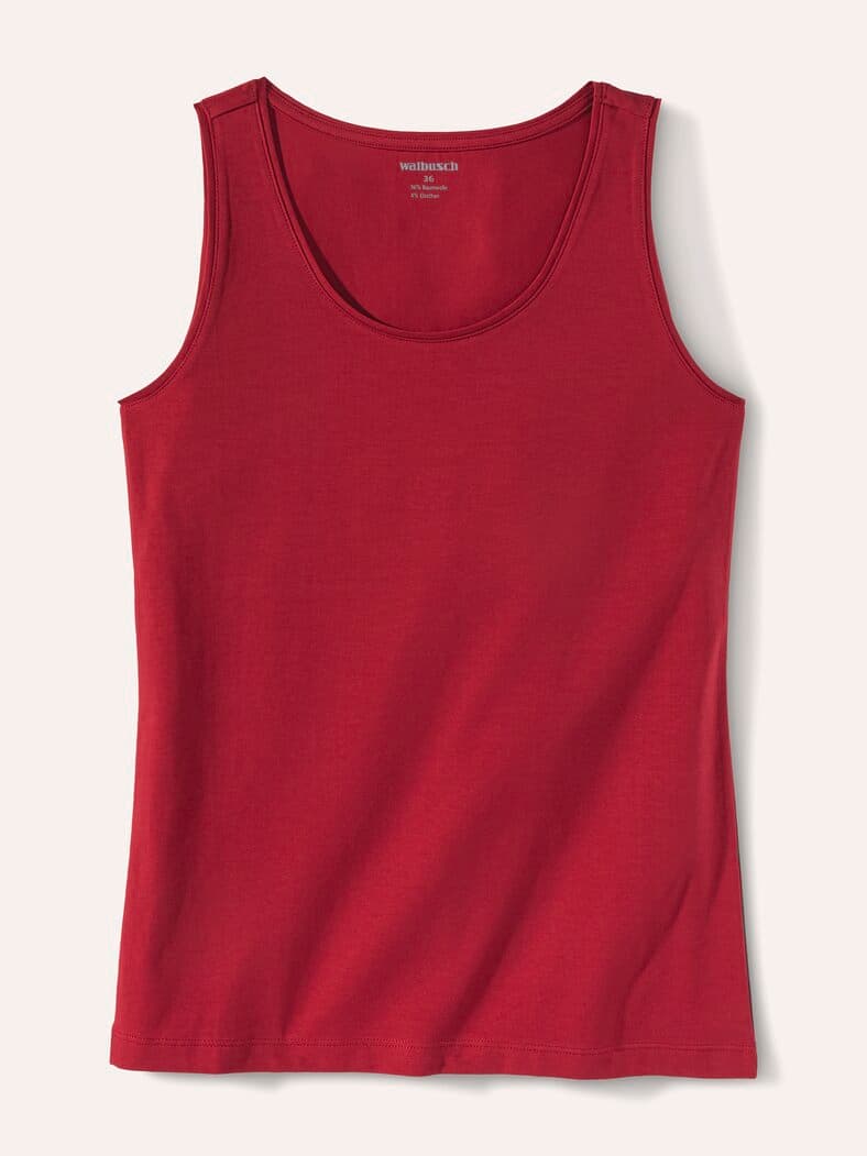 Baumwoll-Basic -Top Feuerrot
