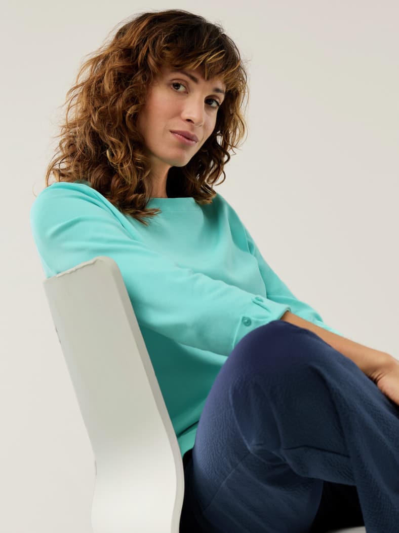 Baumwollshirt Softrib Wasserblau