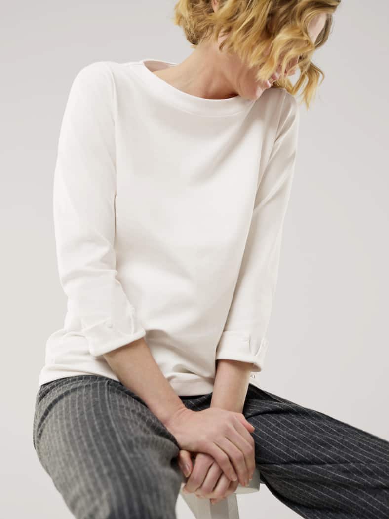 Baumwollshirt Softrib Offwhite