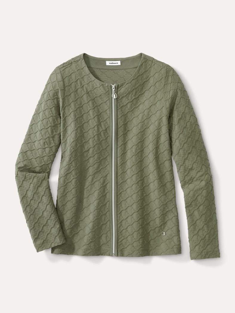 Baumwolljacke Strukturmuster Khaki