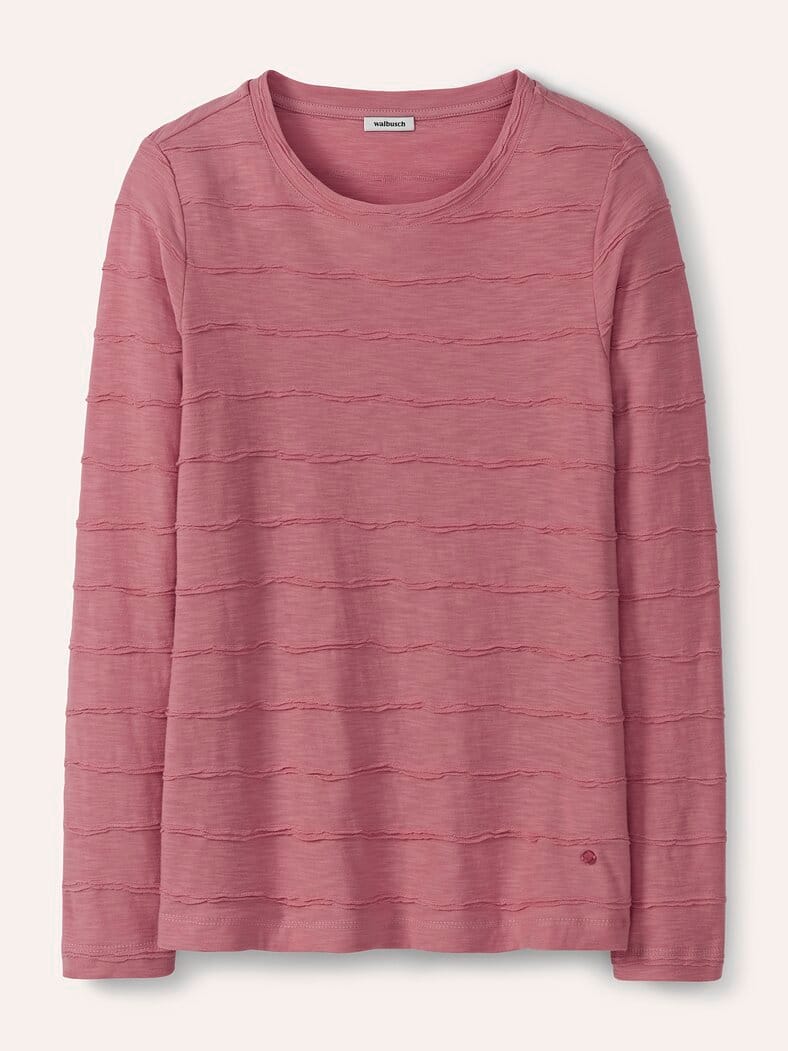 Baumwollshirt Streifenstruktur LA Rosenholz