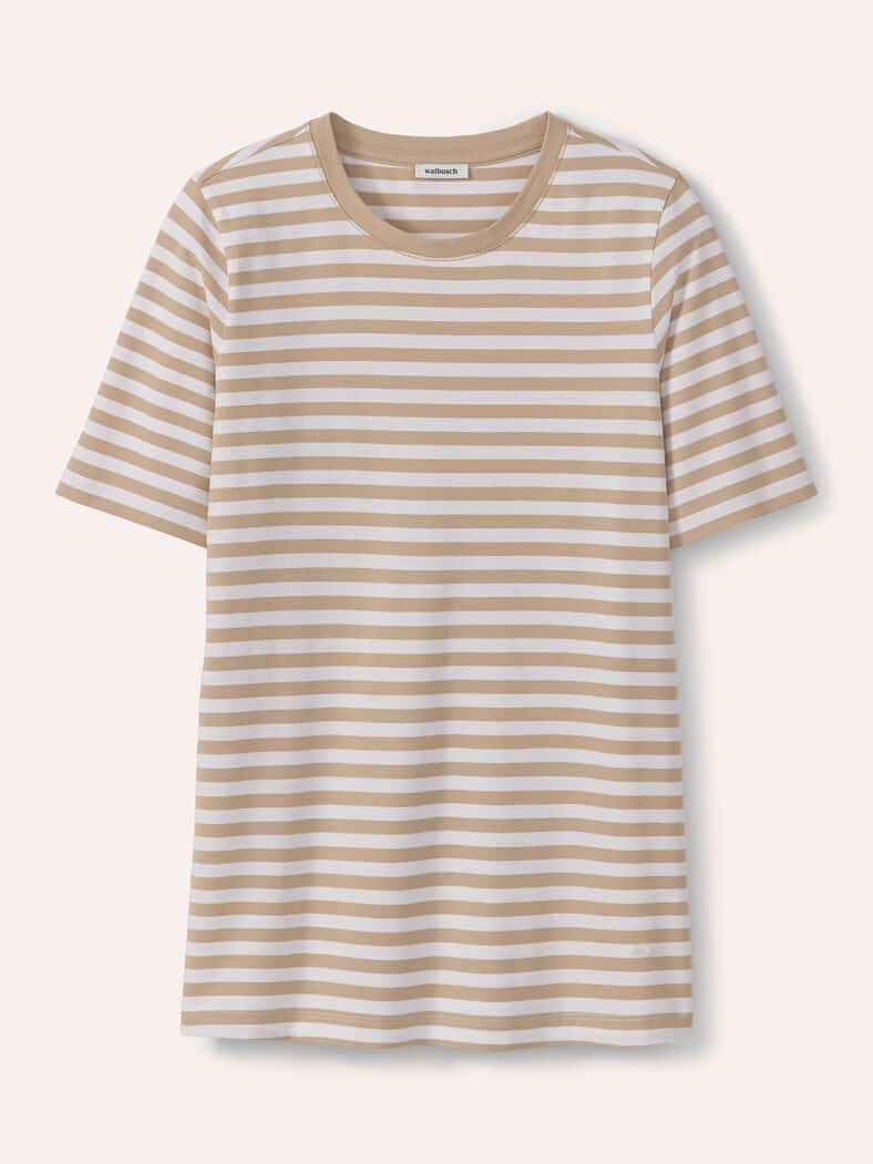 Baumwoll Ringelshirt Sand