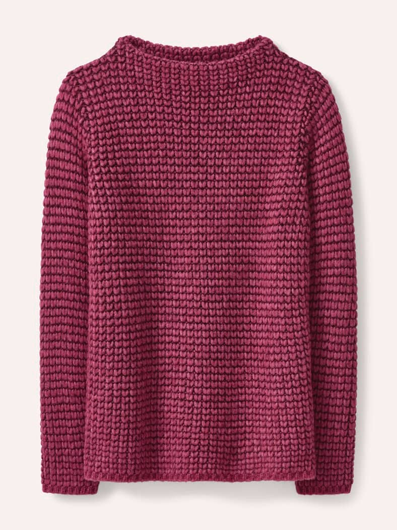 Pullover in Grobstrickoptik Hellmerlot