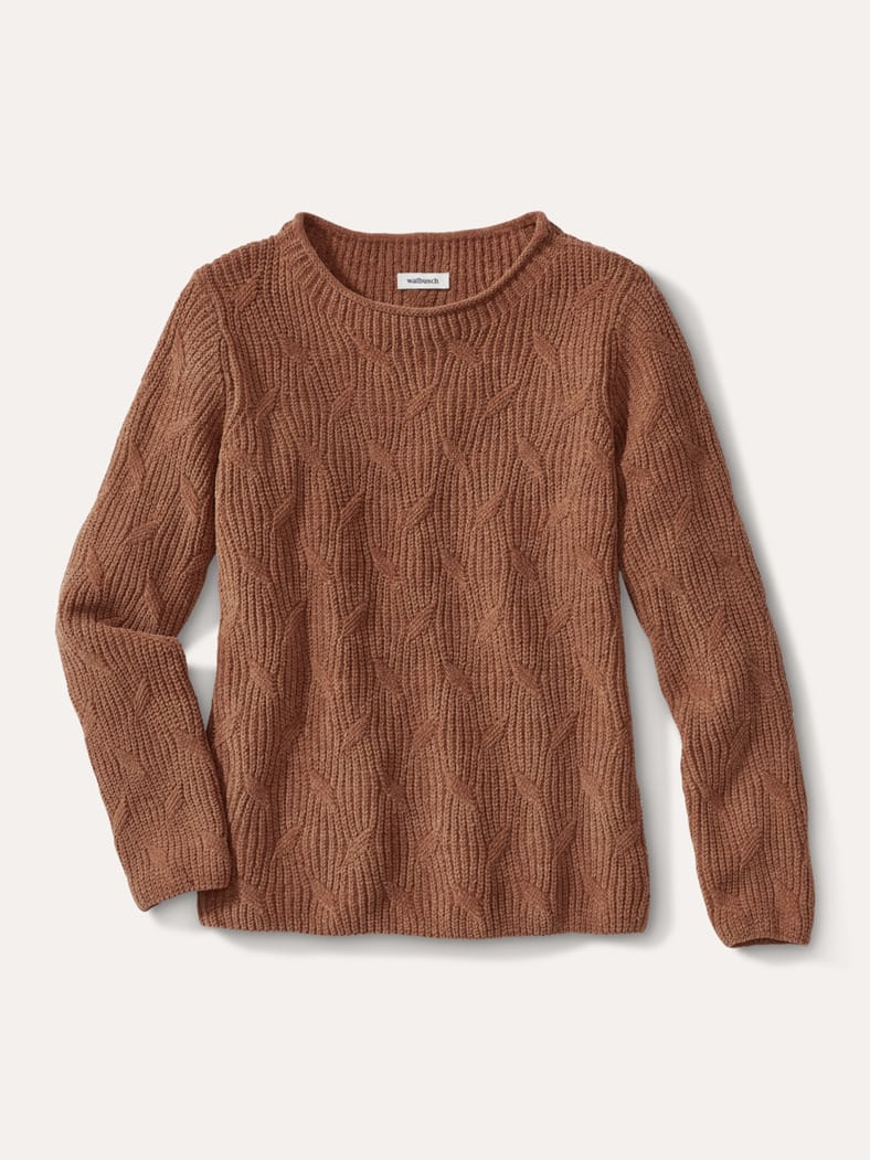 Baumwoll-Samt Pullover Toffee