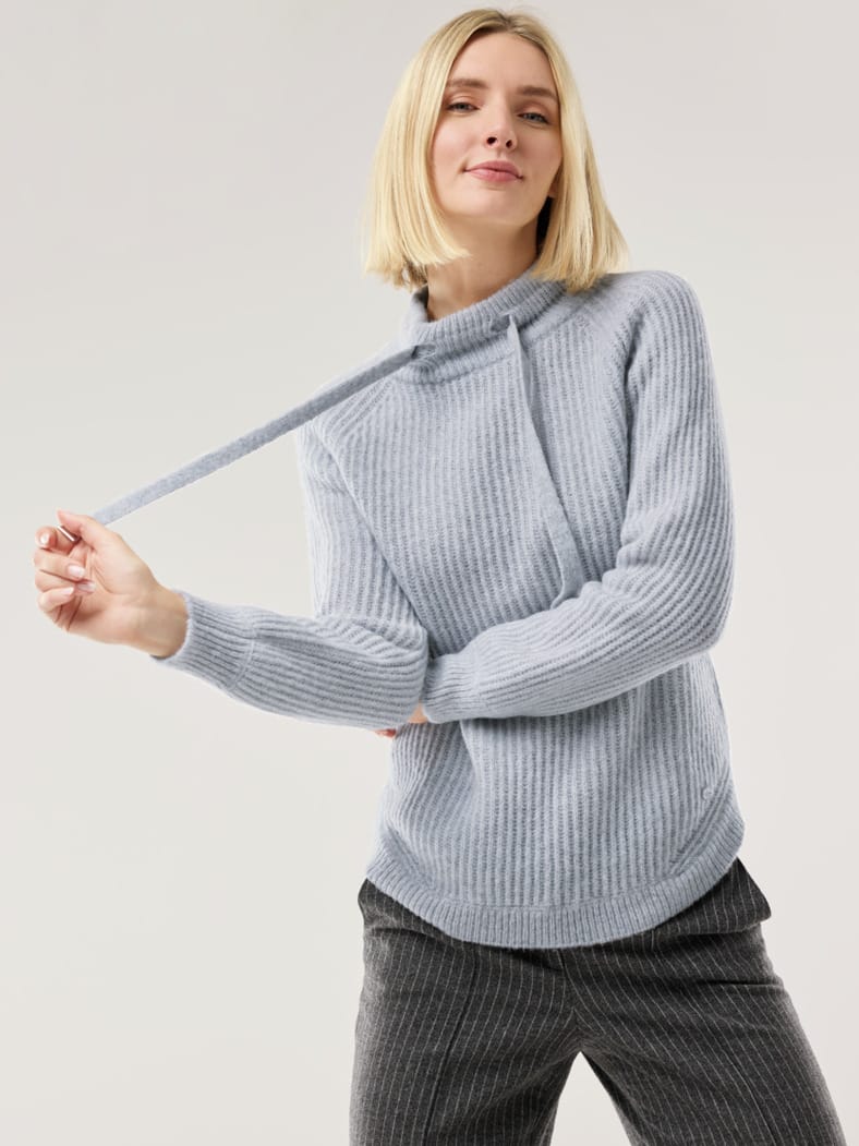 Kuschelgarn-Pullover Silbergrau
