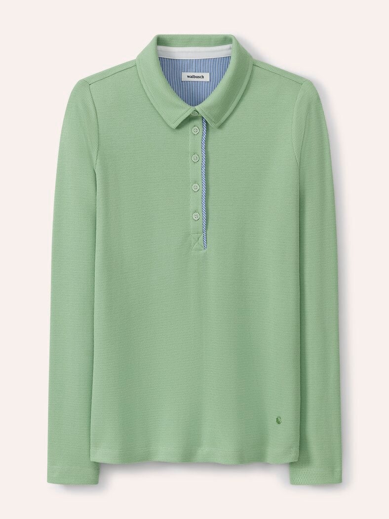 Poloshirt Strukturmuster Salbei