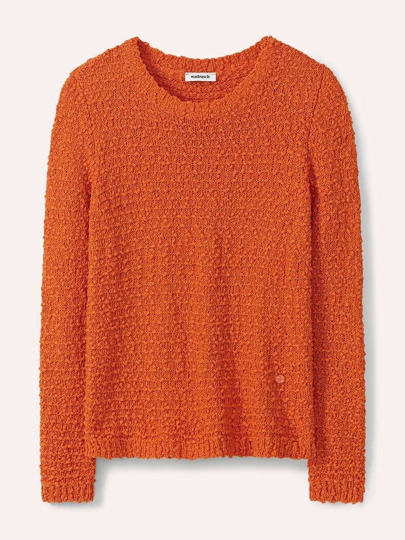 Strukturpullover mit Noppen-Effekt Dunkelorange