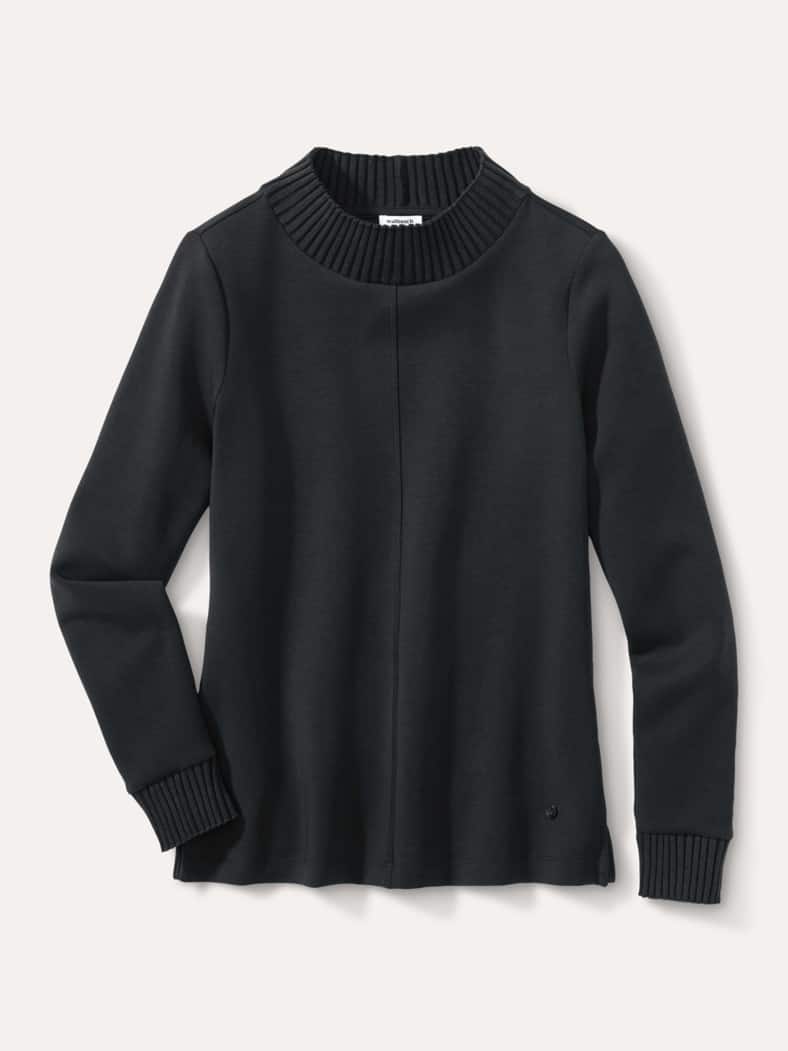 Sweatshirt mit Strick Schwarz