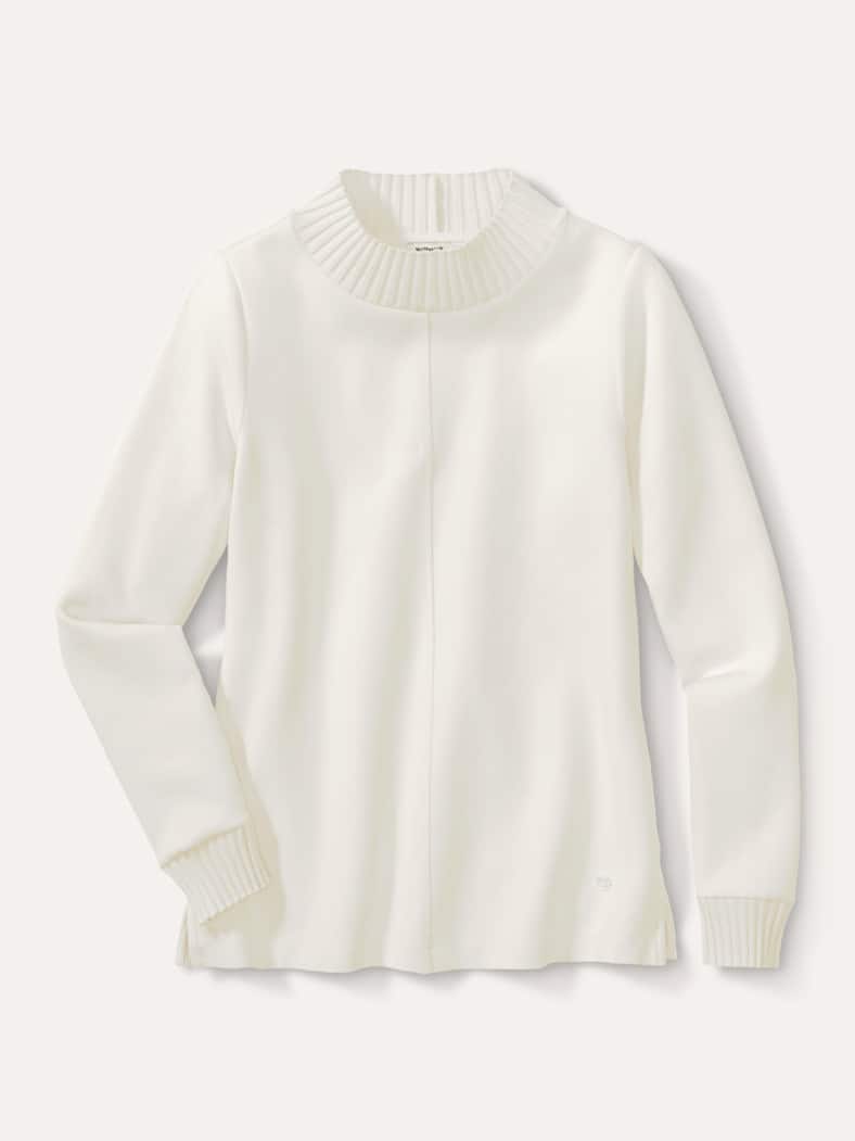 Sweatshirt mit Strick Offwhite