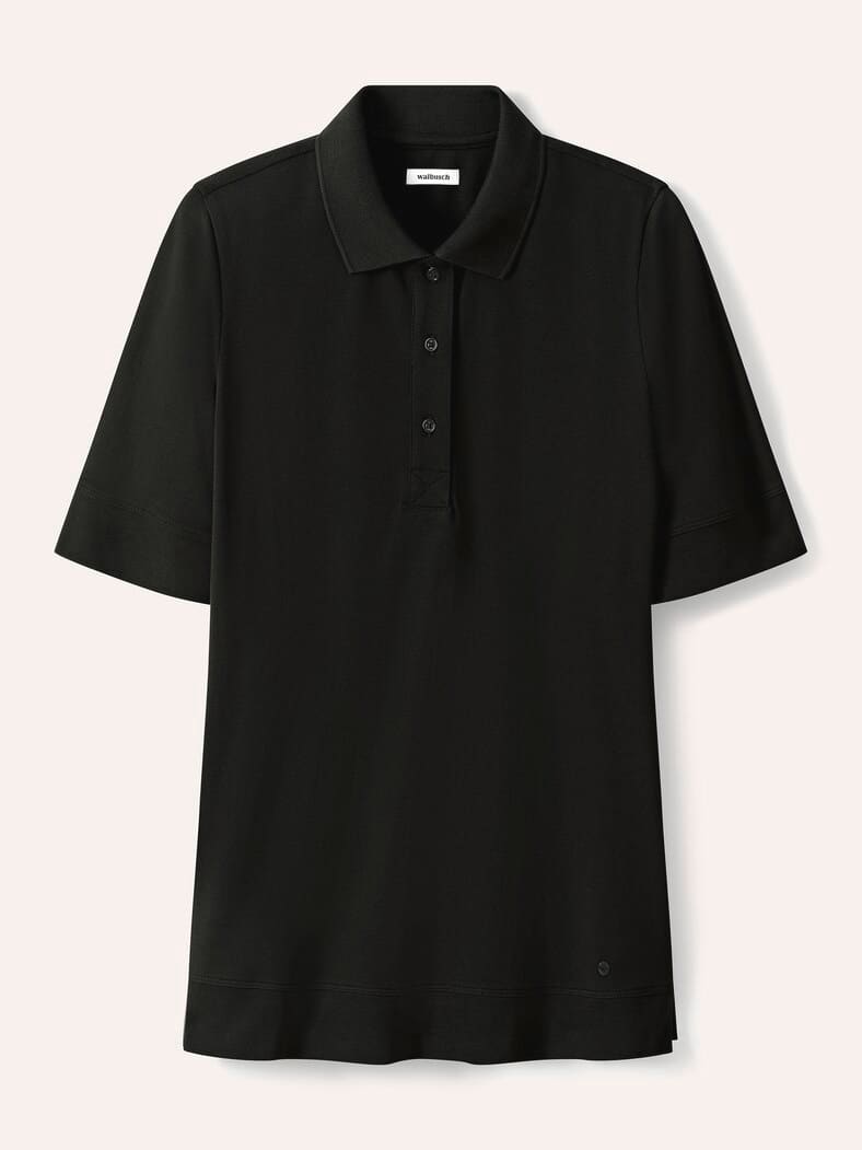 Pimacotton Basic Polo  Halbarm Schwarz