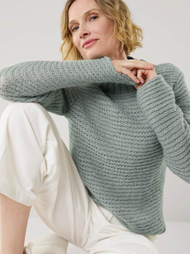 KERO Alpaka-Pullover Frostgrün