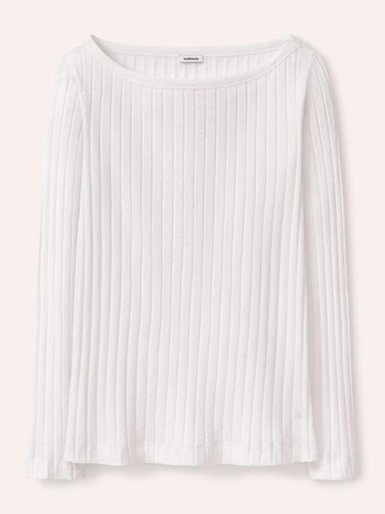 Shirt mit Rippenstruktur LA Offwhite