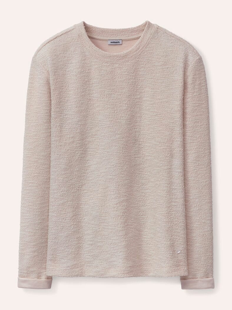 Shirt in Boucleoptik Offwhite