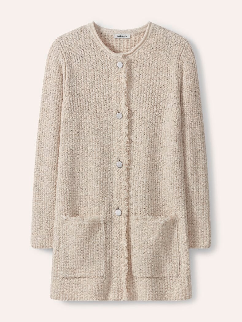 Fancy Longstrickjacke Creme/Offwhite