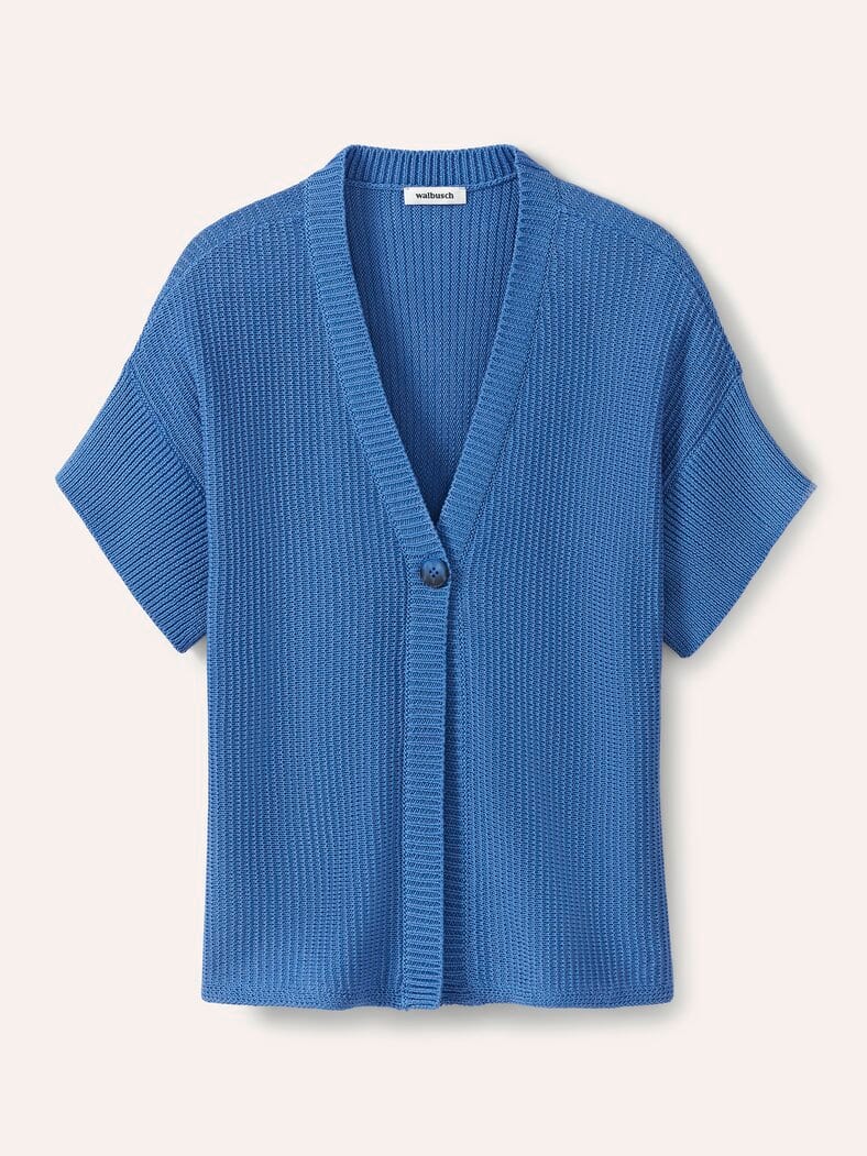 Strickweste Strukturmuster Jeansblau