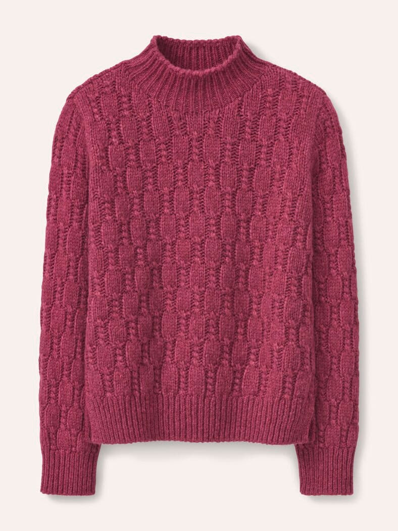 Pullover mit Zopfmuster Hellchianti