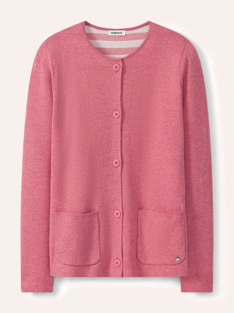 Doubleface Strickjacke Rosenholz