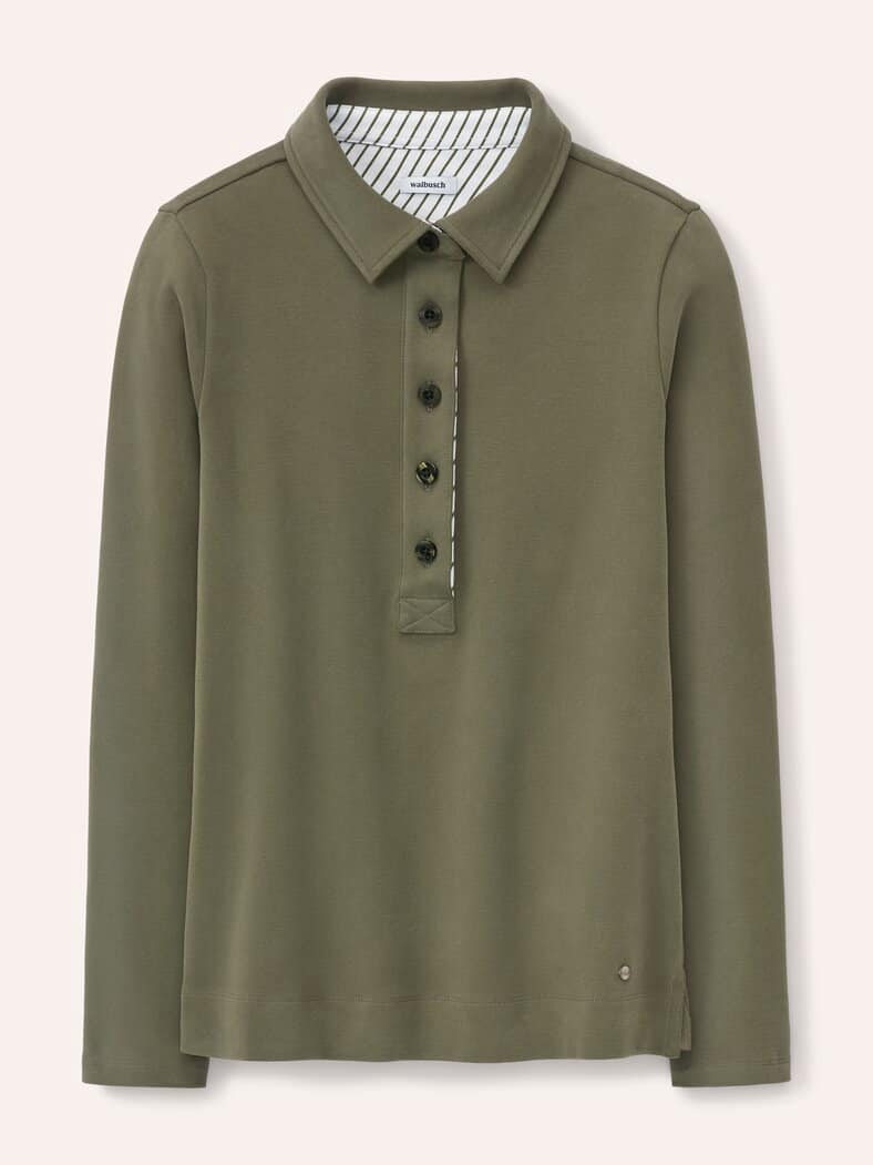 Poloshirt aus Baumwolle Olivgrün