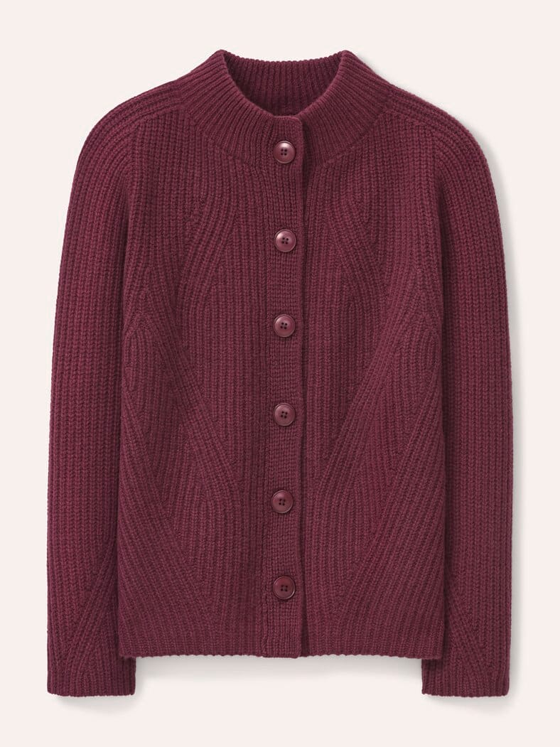 Cashmino Strickjacke Nahtlos Merlot