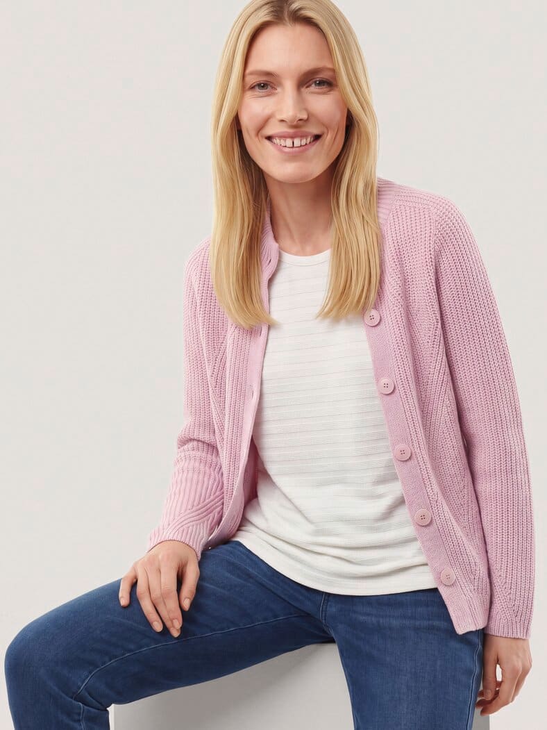 Cashmino Strickjacke Nahtlos Altrosa