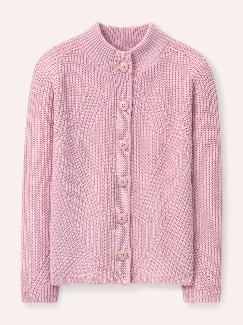 Cashmino Strickjacke Nahtlos Altrosa