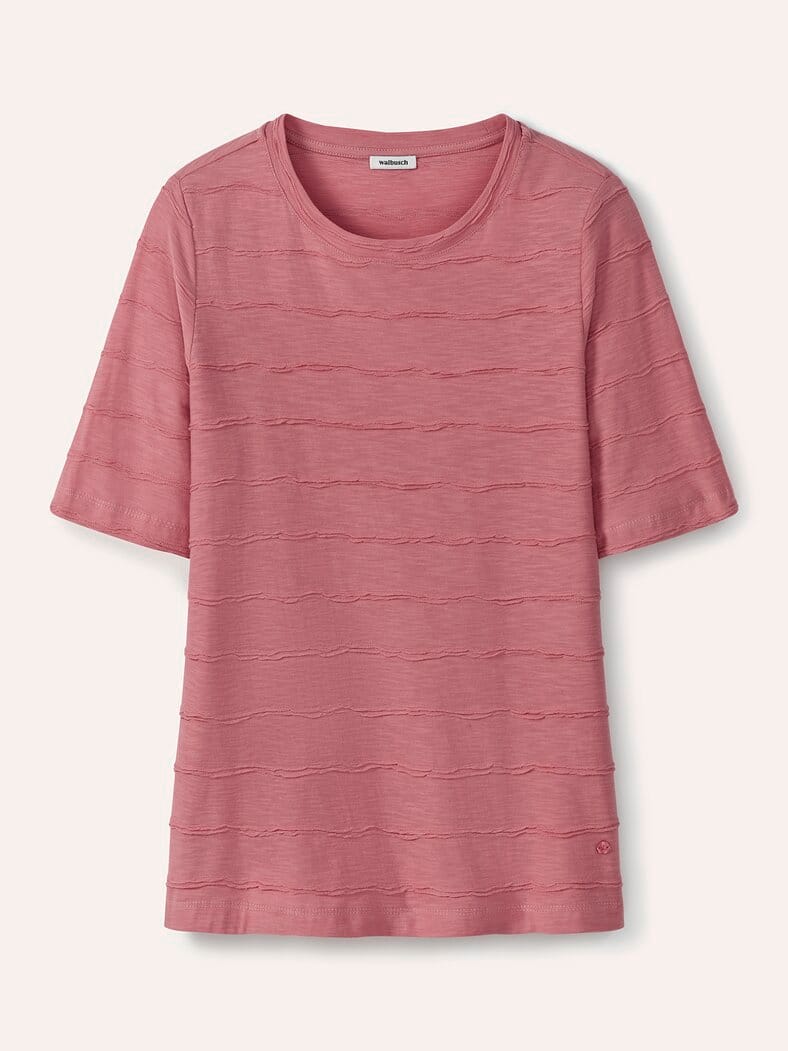 Baumwollshirt Streifenstruktur Rosenholz