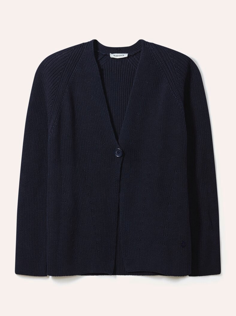 Strickjacke in Patentstrick Nachtblau