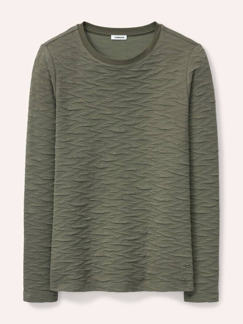 Jacquard-Sweaty 3D Olivgrün