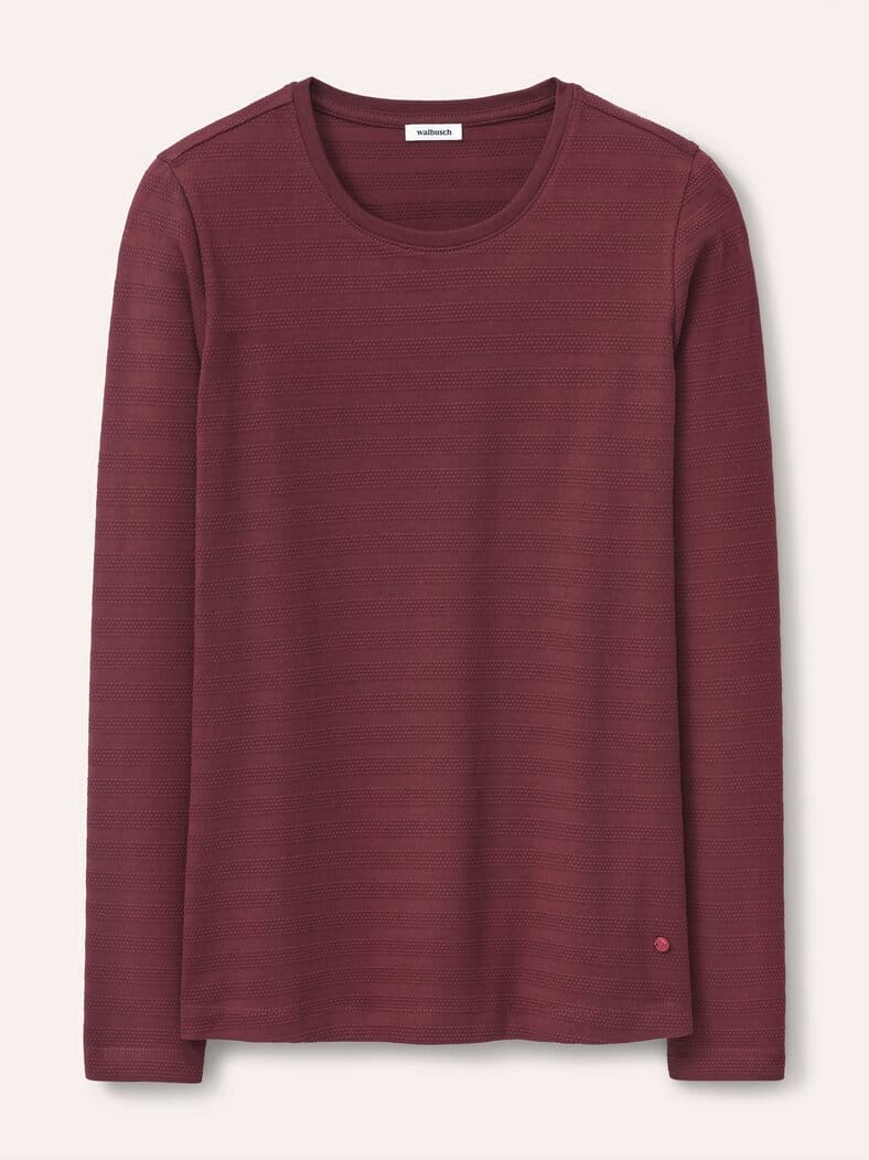 Baumwollshirt Reliefstruktur Merlot