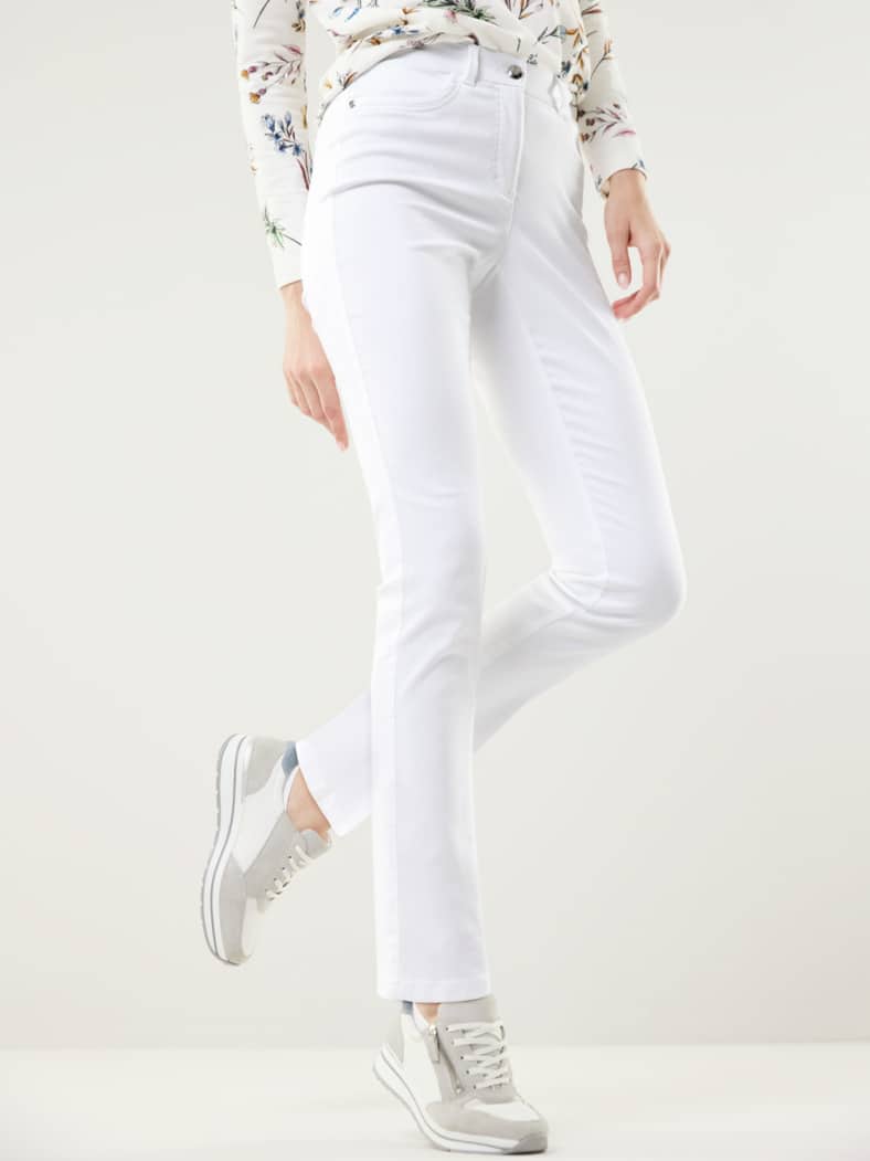 Extraglatt Baumwollhose Weiß