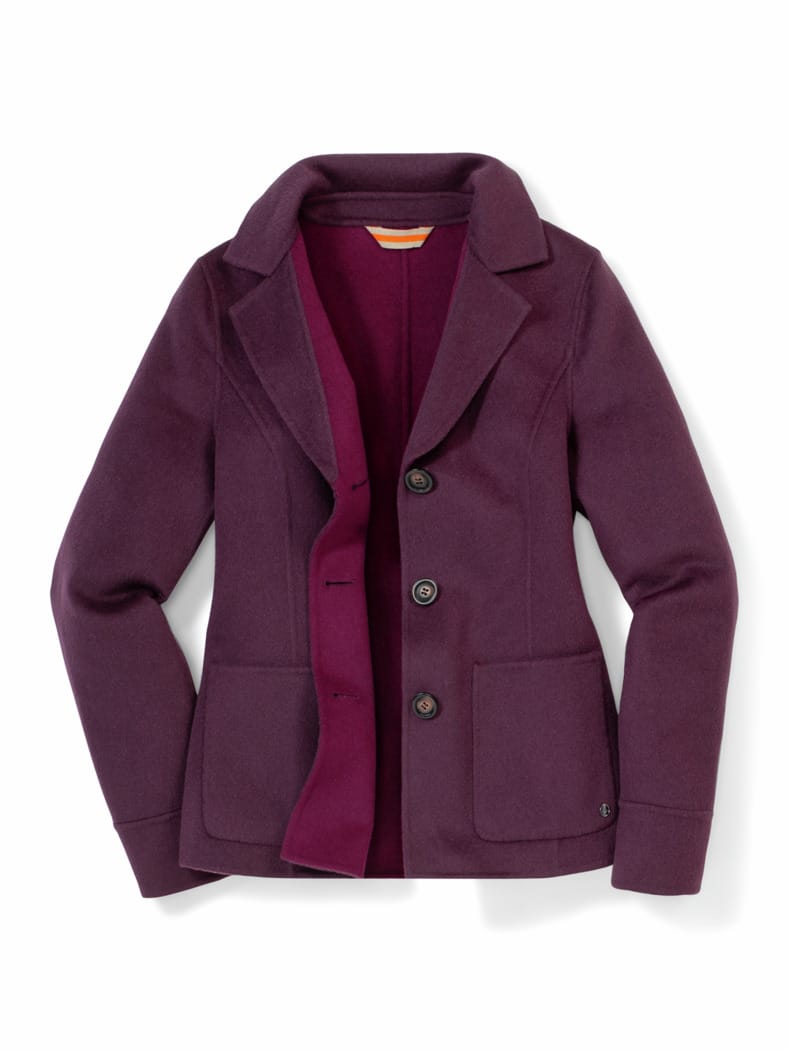 Doubleface-Blazer Cassis/Waldbeere