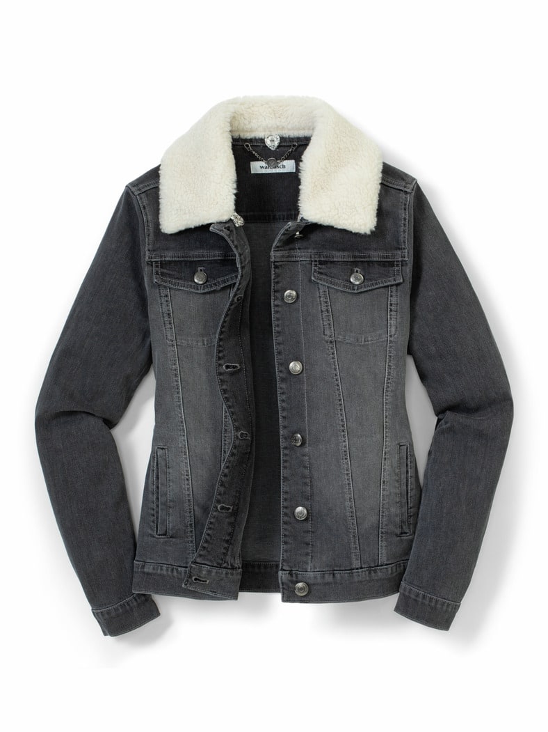 Jeansjacke Teddykragen Grey