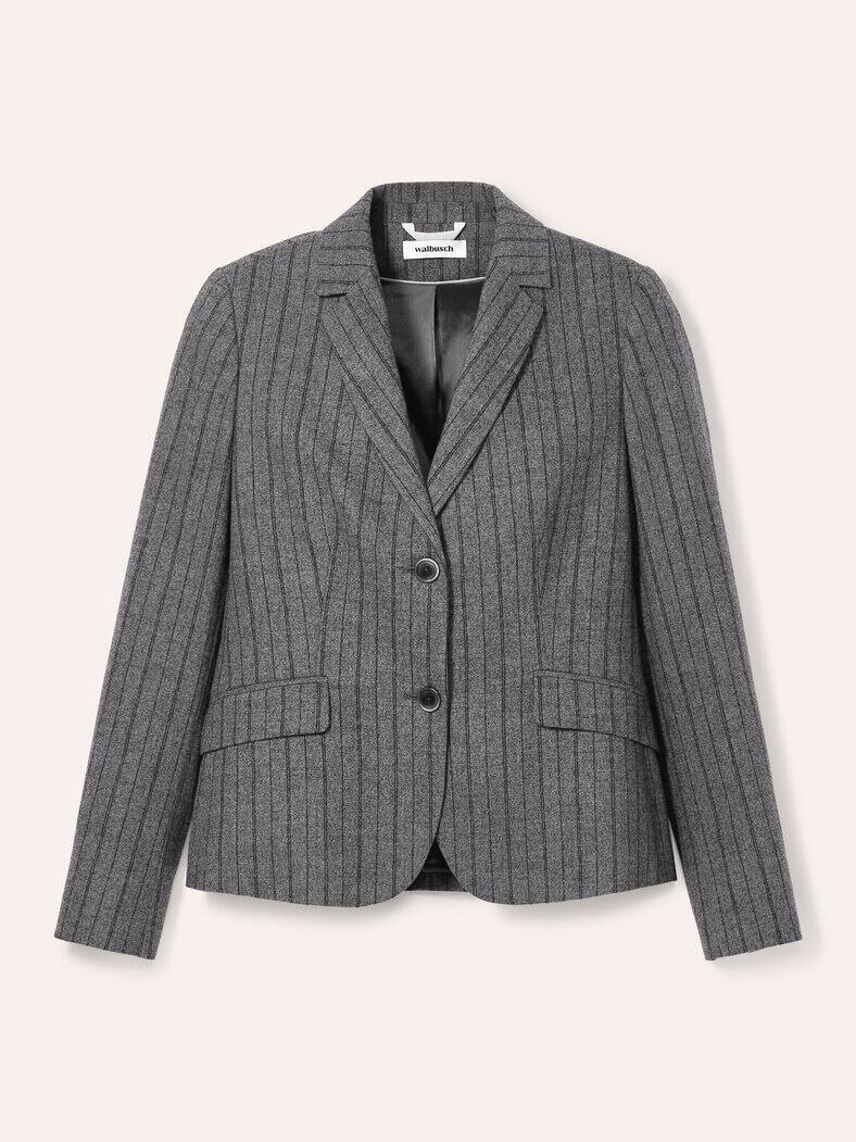 Flanellblazer mit Nadelstreifen Streifen Grau