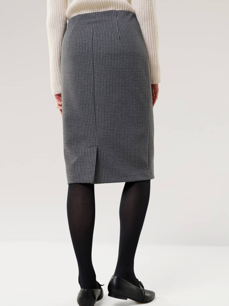 Jerseyrock Strickoptik Schwarz/Grau