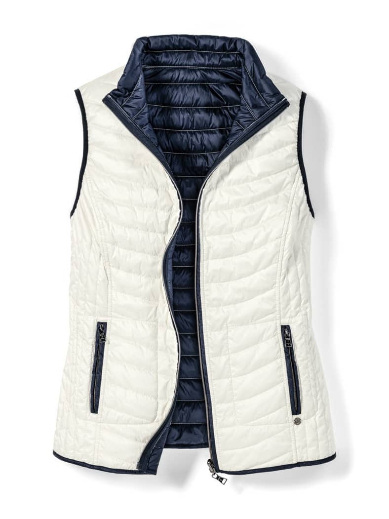 Wende-Steppweste Offwhite/Marine