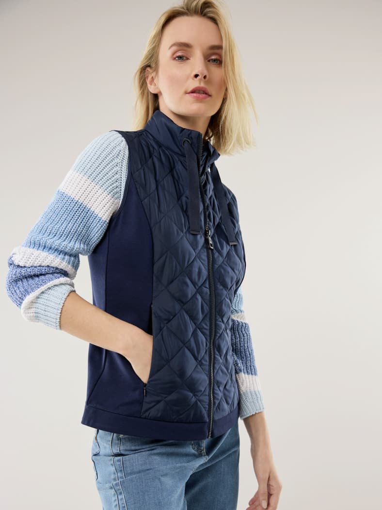 Leichtweste Materialmix Marine