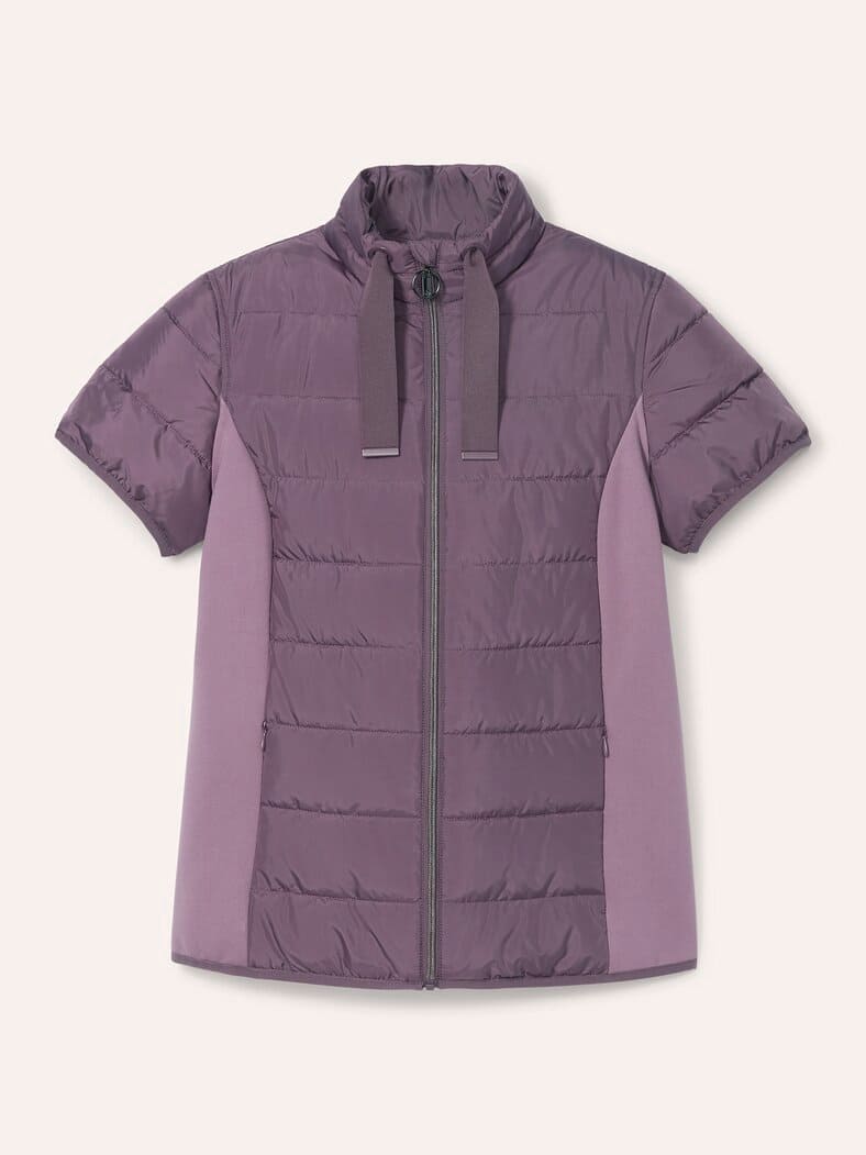 Steppweste mit Jerseyeinsatz Mauve