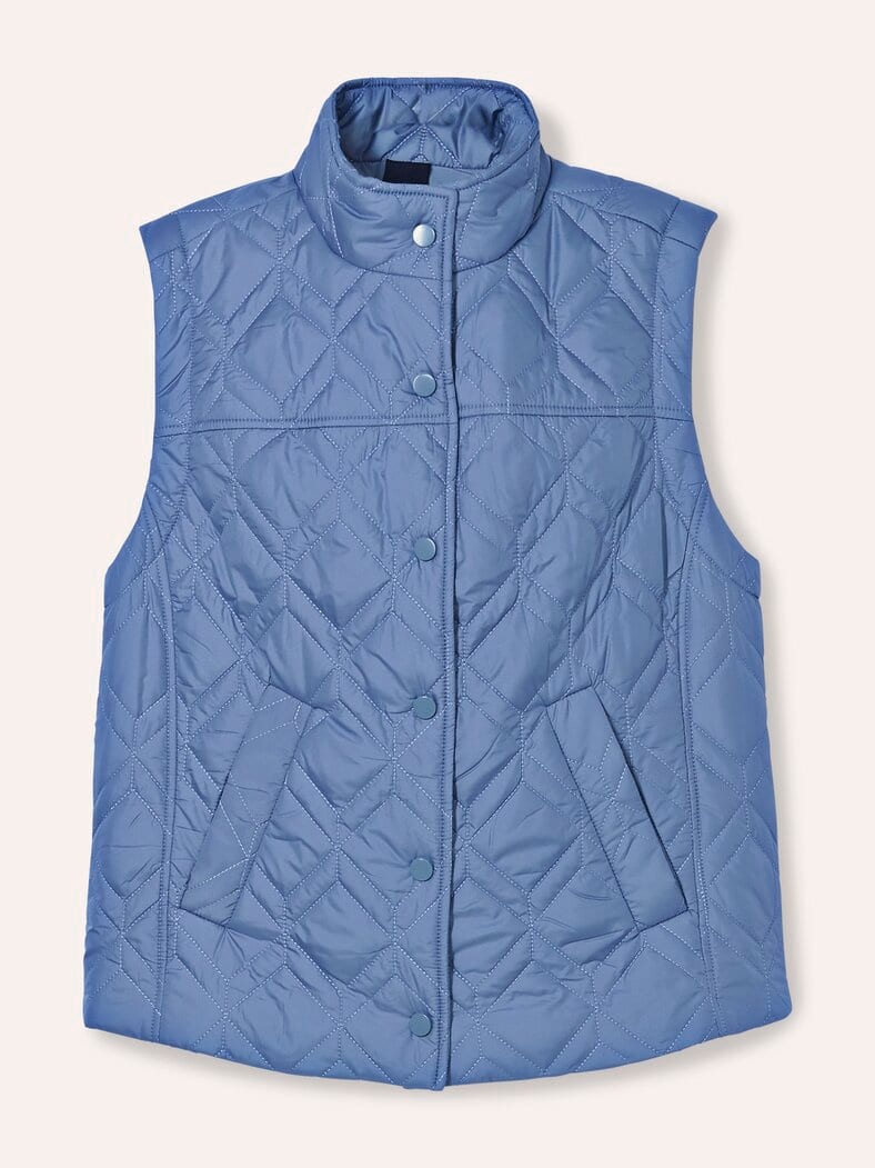 Steppweste mit Druckknöpfen Smokey Blue