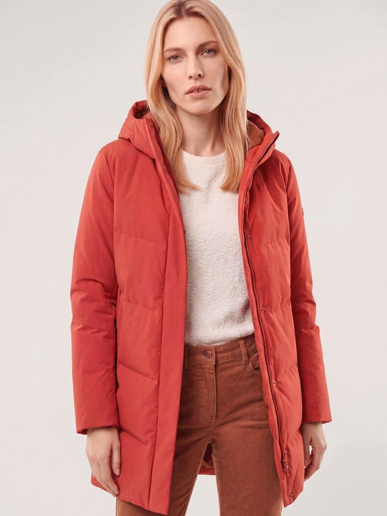 Thermo Steppjacke ohne Nähte Ziegelrot