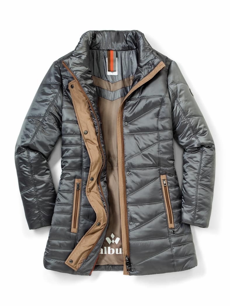 Aquastop Steppjacke Auszeit Mittelgrau