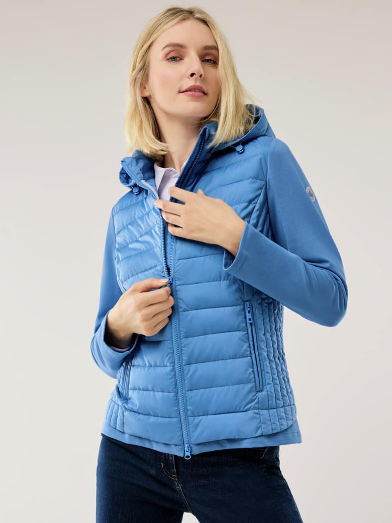 Steppjacke Materialmix Jeansblau
