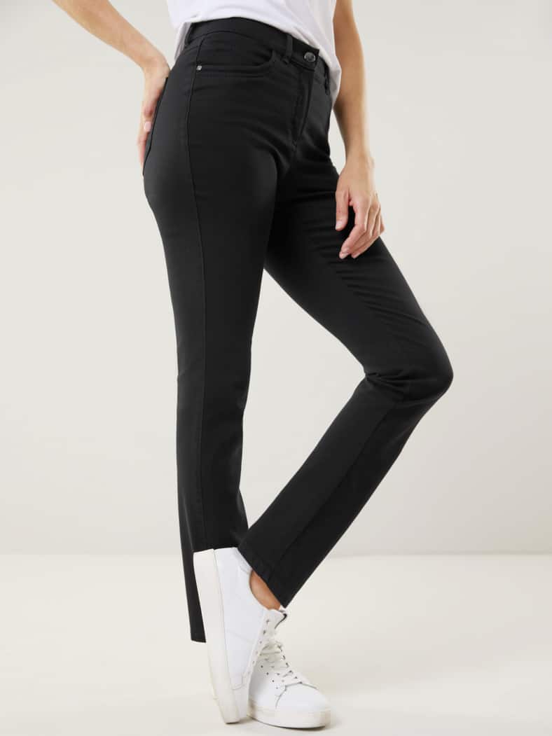 Extraglatt Baumwollhose Slim Fit Schwarz