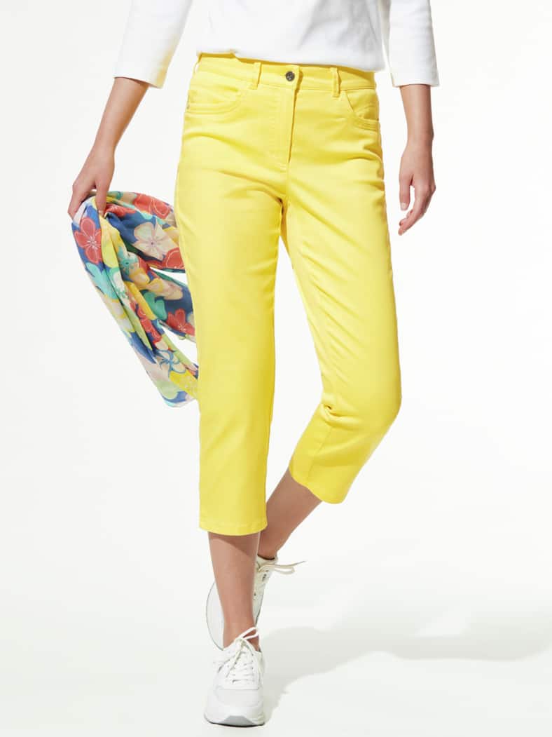 Extraglatt Baumwollcapri Auroragelb