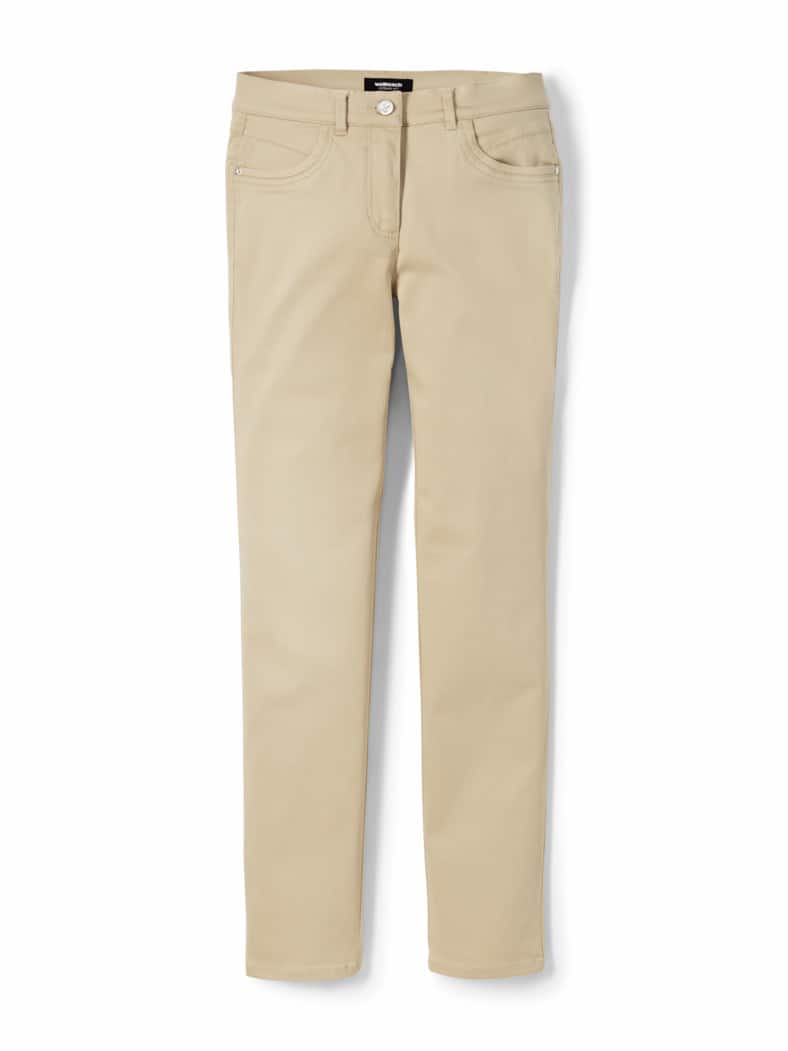 Extraglatt Baumwollhose Slim Fit Safaribeige
