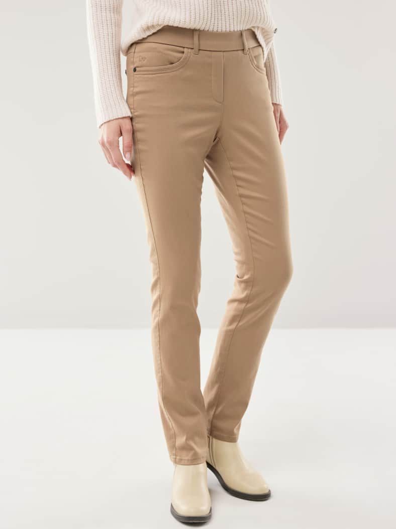 Thermo-Extraglatt Baumwollhose Caramel