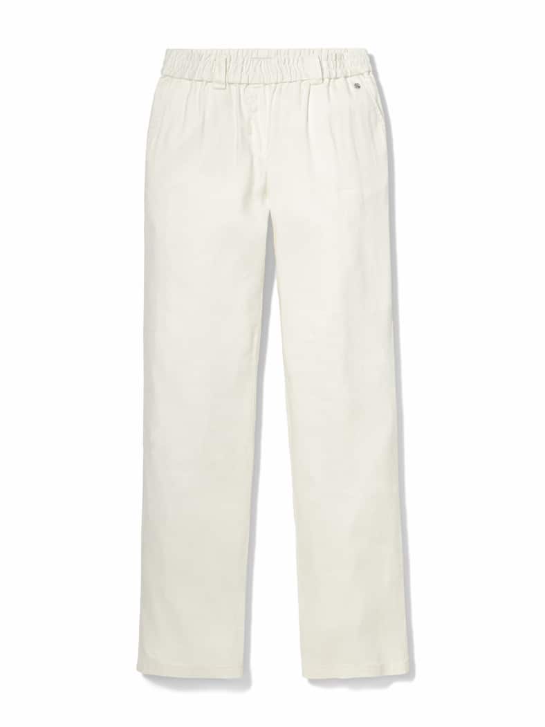 Softleinenmix-Hose Marlene Weiß