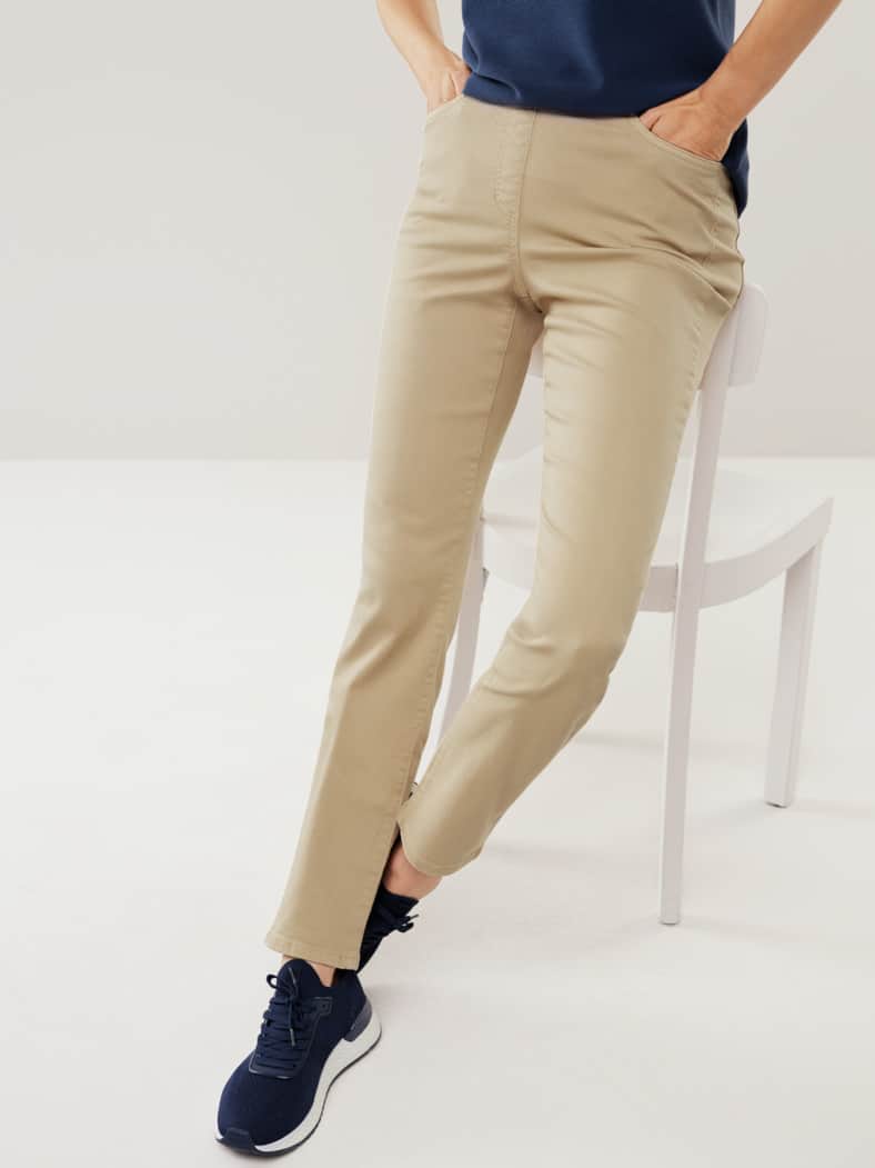 Five Pocket Schlupfhose Safaribeige