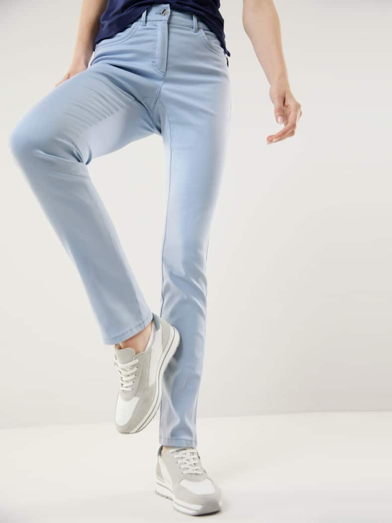 Extraglatt Baumwollhose Slim Fit Eisblau