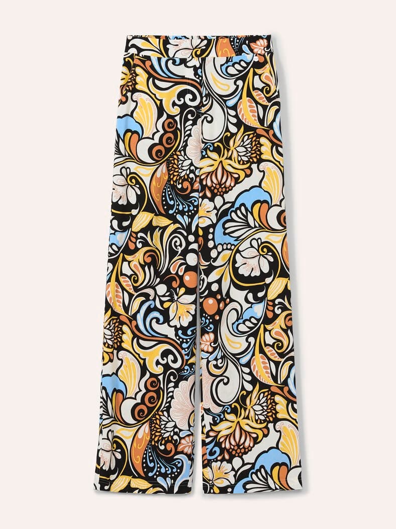 Kombihose aus Leinenmix AOP Bunt