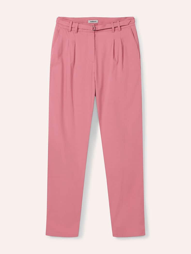 Bundfaltenhose aus Baumwollmix Rosenholz